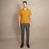 ÁO SƠ MI NAM LINEN TAY NGẮN CỔ DANTON MÀU NÂU VÀNG SM4429D-B1