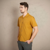 ÁO SƠ MI NAM LINEN TAY NGẮN CỔ DANTON MÀU NÂU VÀNG SM4429D-B1