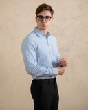 ÁO SƠ MI NAM TAY DÀI XUẤT MỸ KẺ SỌC DỌC XANH DƯƠNG SM4830L11