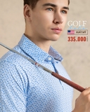 ÁO POLO GOLF NAM TAY NGẮN XUẤT MỸ HOA NHÍ MÀU XANH DƯƠNG PL4425T4