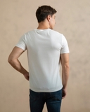 ÁO THUN NAM CỔ TRÒN TAY NGẮN XUẤT MỸ MÀU TRẮNG AT4909L8