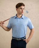 ÁO POLO GOLF NAM TAY NGẮN XUẤT MỸ HOA NHÍ MÀU XANH DƯƠNG PL4425T4