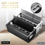 Khung 3 hộp âm bàn hợp kim nhôm nắp lật một bên màu đen SR-TAA3B-001 Khung 3 hộp âm bàn hợp kim nhôm nắp lật một bên màu đen SR-TAA3B-001