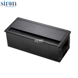 Khung 3 hộp âm bàn hợp kim nhôm nắp lật một bên màu đen SR-TAA3B-001 Khung 3 hộp âm bàn hợp kim nhôm nắp lật một bên màu đen SR-TAA3B-001