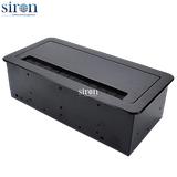 Bộ ổ cắm âm bàn gồm 4 ổ cắm Schuko nắp lật màu đen Siron SR-TAA0B-4687 Bộ ổ cắm âm bàn gồm 4 ổ cắm Schuko nắp lật màu đen Siron SR-TAA0B-4687