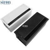 Khung 3 hộp âm bàn hợp kim nhôm nắp lật một bên màu đen SR-TAA3B-001 Khung 3 hộp âm bàn hợp kim nhôm nắp lật một bên màu đen SR-TAA3B-001