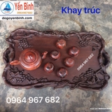 Khay trà trạm trúc nho + ấm chén 1