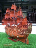 Mô hình thuyền buồm cổ đại gỗ hương 7