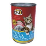 Pet8 - Pate Cho Mèo Vị Cá Ngừ & Cá Cơm 400gr