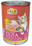 Pet8 - Pate Cho Mèo Vị Cá Ngừ & Cua 400gr