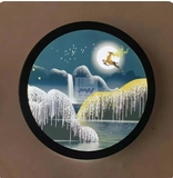 Đèn tranh led gắn tường 3D hiện đại tuần lộc với trăng