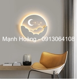 Đèn tranh led gắn tường trăng, sao và mây