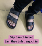 Dép 2 khóa đen BÀN CHÂN BẸT- Làm theo tình trạng chân