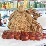 Tượng Phật Di Lặc Đá Ngọc Serpentine Vân Gỗ Mẫu 2