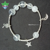 Vòng Tay Thạch Anh Trắng Charm Bạc 925