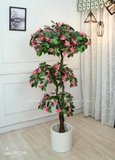 Cây hoa Đỗ Quyên cây giả trang trí nội thất Lan Decor (165cm) - LC2819