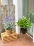 Giỏ hoa lavender lá mốc phong cách vintage Lan Decor - CC541