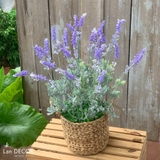 Giỏ hoa lavender lá mốc phong cách vintage Lan Decor - CC541