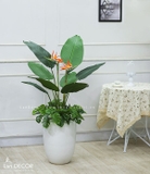 Cây hoa Thiên Điểu trang trí nội thất sang trọng LanDecor (120cm) - LC3018-1 Mix