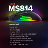 Chuột Gaming Havit MS814 - Hàng Chính Hãng