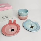 Bộ 2 chén & 2 dĩa Le Creuset Line Friends