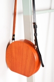Túi gỗ tròn phối quai da - TX585