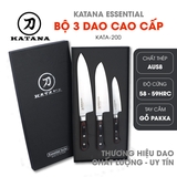 Bộ 3 chiếc dao bếp cao cấp thương hiệu KATANA Essential - Dao thái thịt cá - Dao đa năng -  Dao gọt hoa quả - KATA200