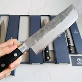 Dao bếp Nhật cao cấp Tojiro Atelier Nakiri thép Damascus 63 lớp VG10 - Dao thái rau củ 165mm TA-VE165