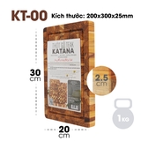 Thớt gỗ teak cao cấp KATANA KT00 - chữ nhật kích thước 25x200x300mm
