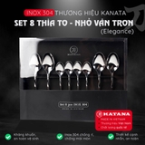 Set 8 thìa súp - thìa trà KATANA cao cấp vân trơn Elegance VTK285