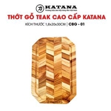Thớt gỗ teak cao cấp KATANA - Thớt ghép chéo hình chữ nhật size nhỏ (18x200x300mm)