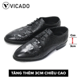 Giày buộc dây nam da bò cao cấp tăng chiều cao Oxfords VICADO VA0021