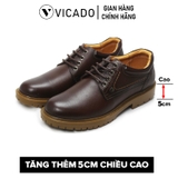 Giày buộc dây nam da bò cao cấp tăng chiều cao Oxfords VICADO VA0120 5cm