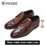 Giày buộc dây nam da bò cao cấp tăng chiều cao Oxfords VICADO VA0121