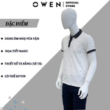 Áo Thun polo Nam Tay Ngắn Có Cổ Owen APV233180 Màu trắng dáng Body Fit chất liệu cotton