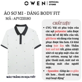 Áo Thun polo Nam Tay Ngắn Có Cổ Owen APV233180 Màu trắng dáng Body Fit chất liệu cotton