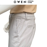 Quần Kaki Nam Owen QKSL231793 màu xám nhạt dáng slim fit chất liệu CVC Spandex