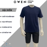 Áo Thun Nam Tay Ngắn Không Cổ Owen TS22368 màu navy dáng freesize vải cotton