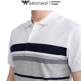 Áo Thun Polo Nam Cổ Bẻ Aristino APS018S3 Màu: Xám 319 kẻ jacquard