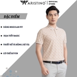 Áo Thun Polo Nam Cổ Bẻ Aristino APS074S3 Màu: Be 142 in kẻ trắng, Trắng 6 in kẻ ghi, Trắng 7 in kẻ hồng