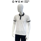 Áo Thun polo Nam Tay Ngắn Có Cổ Owen APV233180 Màu trắng dáng Body Fit chất liệu cotton