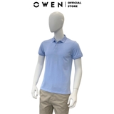 Áo Thun polo Nam Tay Ngắn Có Cổ Owen APV231337 màu xanh birdeyes dáng body fit vải cotton