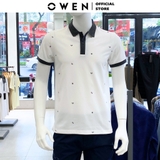 Áo Thun polo Nam Tay Ngắn Có Cổ Owen APV233180 Màu trắng dáng Body Fit chất liệu cotton