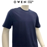 Áo Thun Nam Tay Ngắn Không Cổ Owen TS22368 màu navy dáng freesize vải cotton