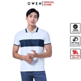 Áo Thun polo Nam Tay Ngắn Có Cổ Owen APV231375 màu trắng dáng body fit vải cotton