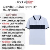 Áo Thun polo Nam Tay Ngắn Có Cổ Owen APV231375 màu trắng dáng body fit vải cotton