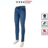 Quần Jean Nam Owen Quần Bò Nam QJS230154 màu xanh nhạt trơn dáng slim fit Chất liệu Denim Cotton Spandex