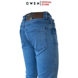 Quần Jean Nam Owen Quần Bò Nam QJS230154 màu xanh nhạt trơn dáng slim fit Chất liệu Denim Cotton Spandex