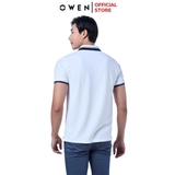 Áo Thun polo Nam Tay Ngắn Có Cổ Owen APV231375 màu trắng dáng body fit vải cotton