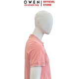 Áo Thun polo Nam Tay Ngắn Có Cổ Owen APV231346 màu hồng dáng body fit vải cotton